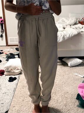 White Fox Boutique Taupe Drawstring Jogger Pants